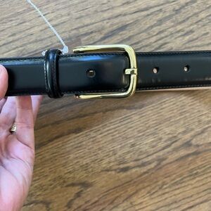 Black Leather Men's Belt size 43 Work Business Professional Formal Suit Classic